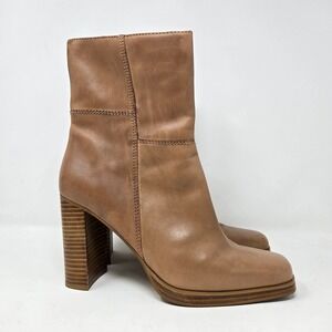 Vintage Candie's Y2K 90s Leather Chunky‎ Block Heel Square Toe Ankle Boots 8.5